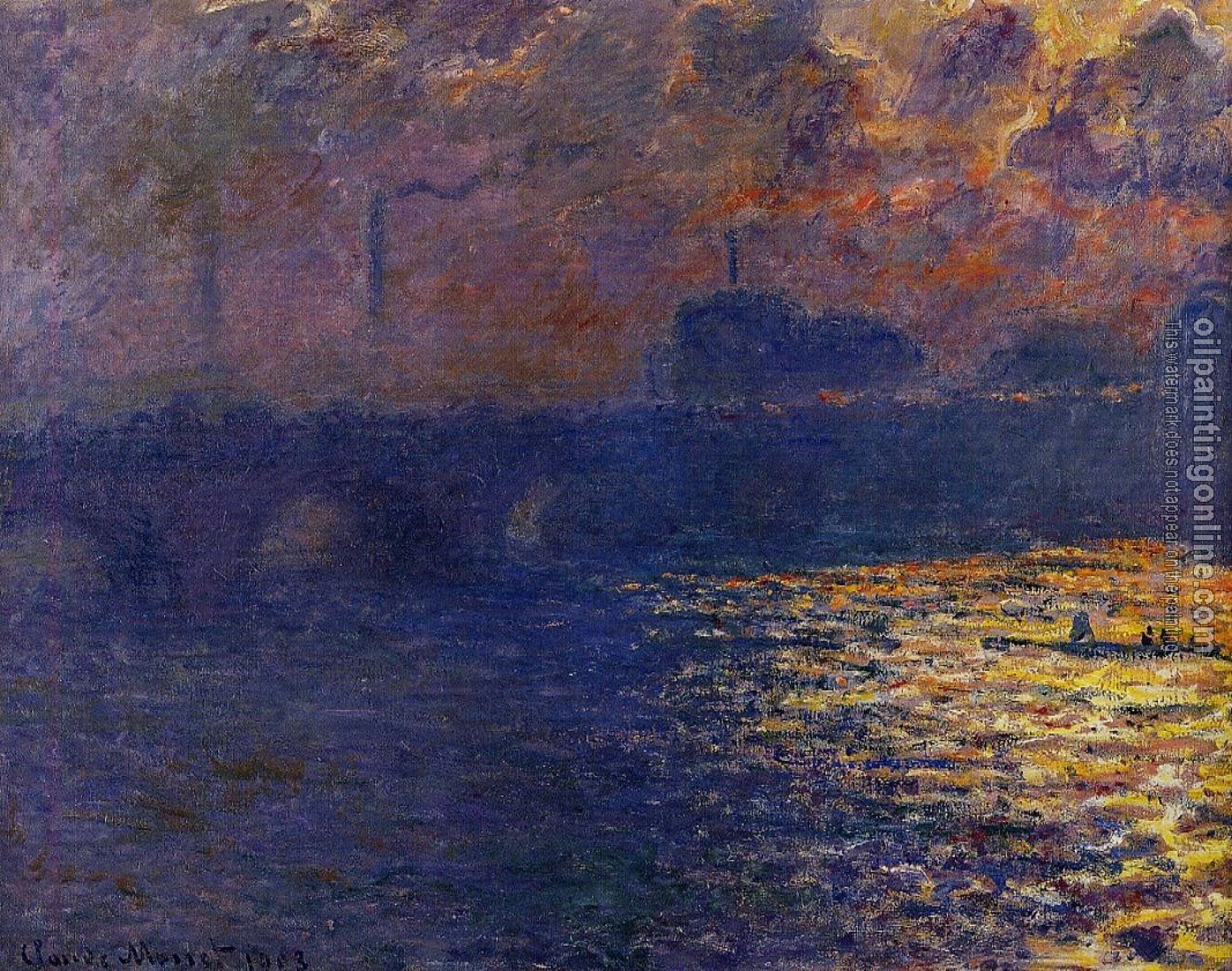 Monet, Claude Oscar - Waterloo Bridge, Sunlight Effect